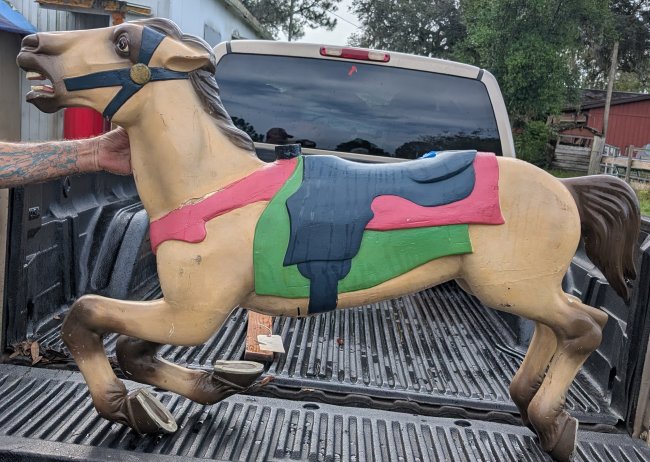 Allan Herschell Carousel Horse Jumper, half and half , inner row Allan Herschell Carousel Horse Jumper, half and half , inner row